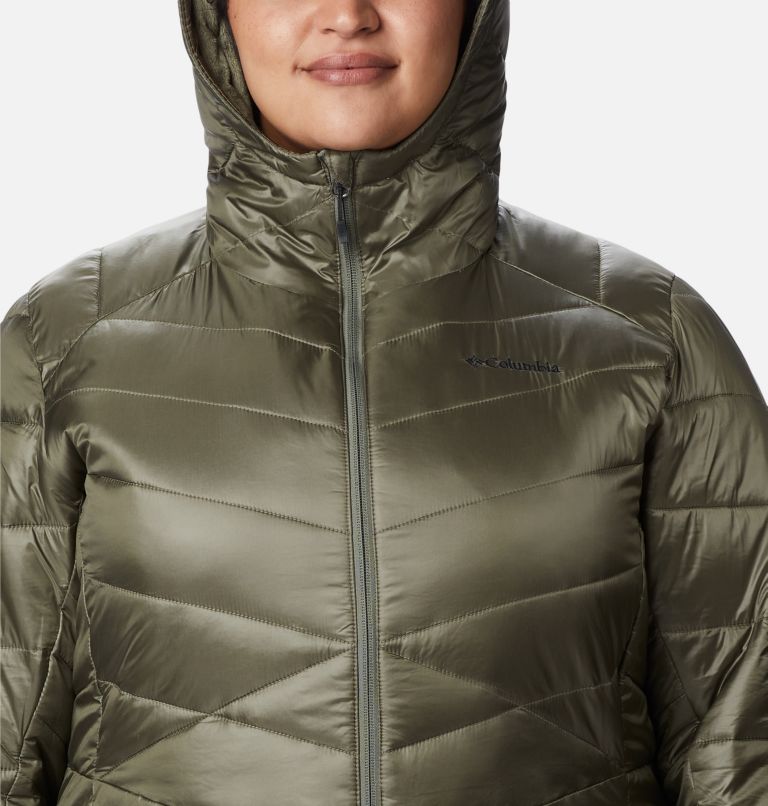 Thumbnail: Women's Joy Peak Omni-Heat Infinity Mid Insulated Hooded Jacket - Plus Size, Color: Stone Green, image 4