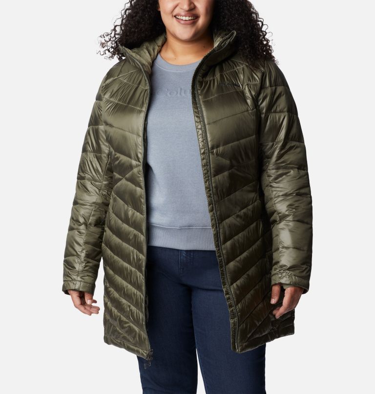 Women's Joy Peak Mid Insulated Hooded Jacket - Plus Size, Color: Stone Green, image 6