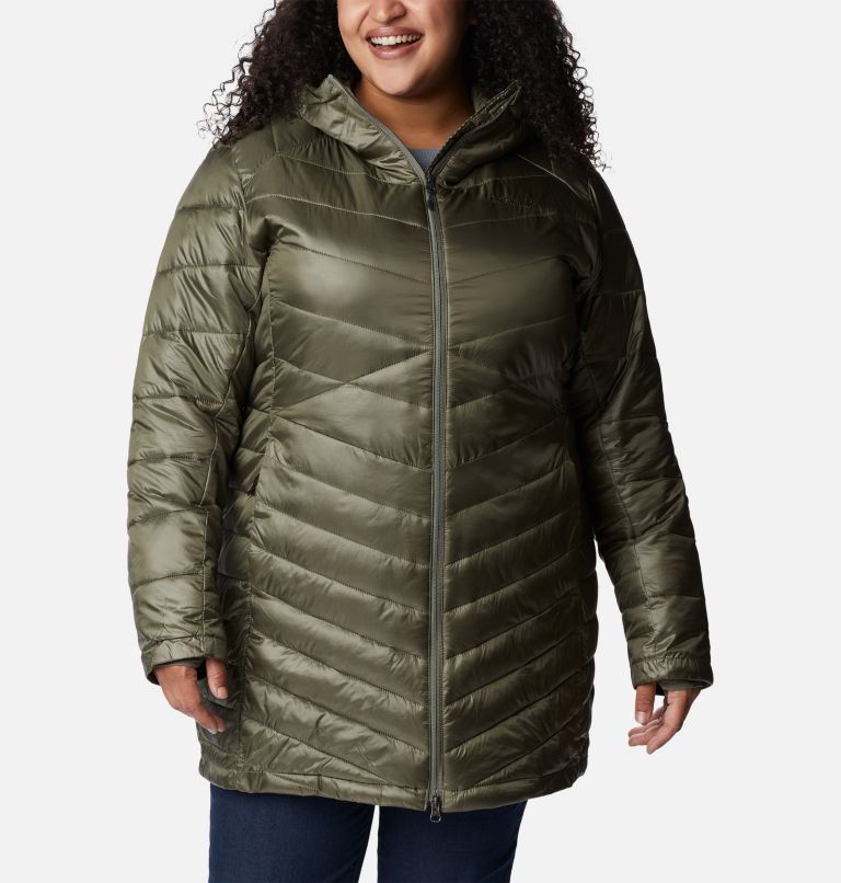 Women's Joy Peak Mid Insulated Hooded Jacket - Plus Size, Color: Stone Green, image 1