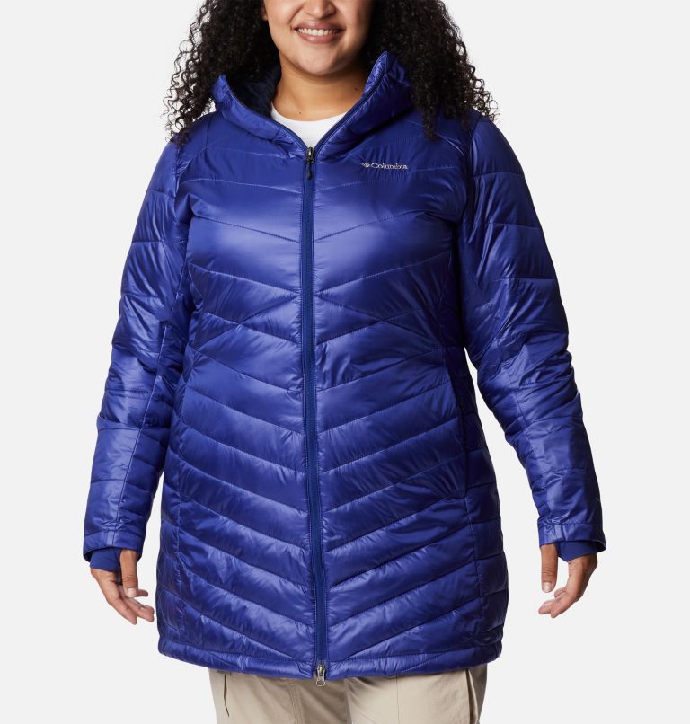 Thumbnail: Women's Joy Peak Omni-Heat Infinity Mid Insulated Hooded Jacket - Plus Size, Color: Dark Sapphire, image 1