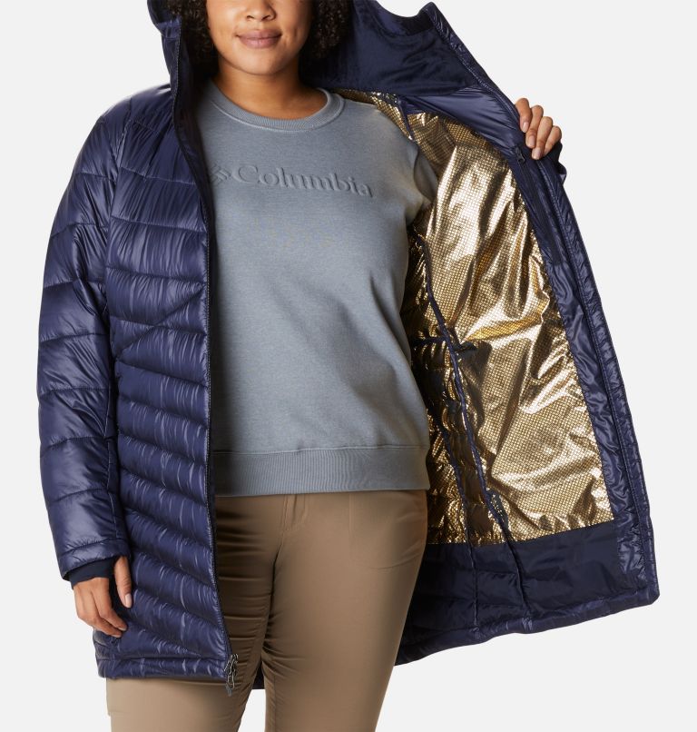Thumbnail: Women's Joy Peak Omni-Heat Infinity Mid Insulated Hooded Jacket - Plus Size, Color: Dark Nocturnal, image 5