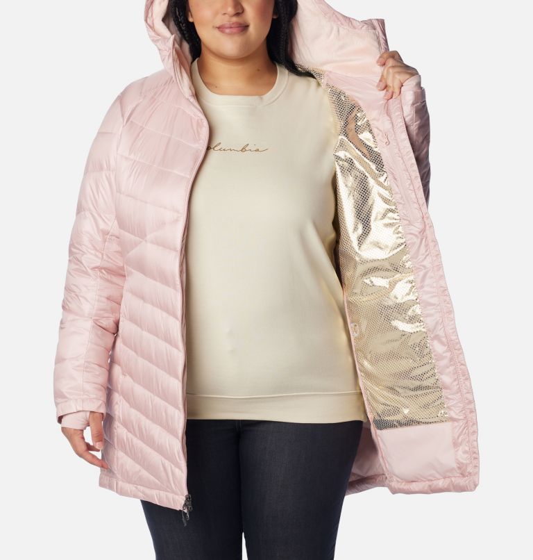 Thumbnail: Women's Joy Peak Mid Insulated Hooded Jacket - Plus Size, Color: Dusty Pink, image 5