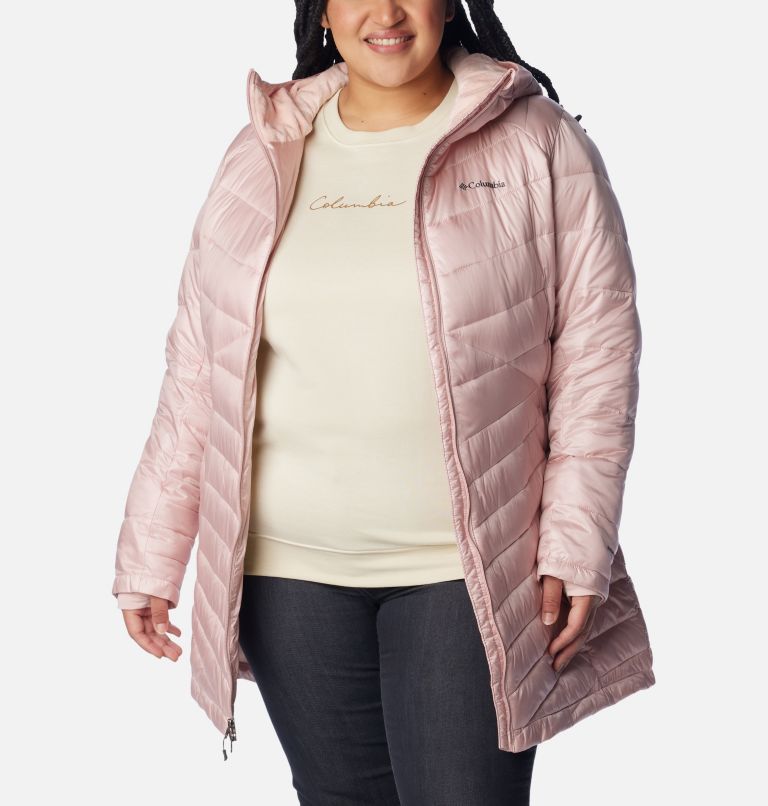 Thumbnail: Women's Joy Peak Mid Insulated Hooded Jacket - Plus Size, Color: Dusty Pink, image 8