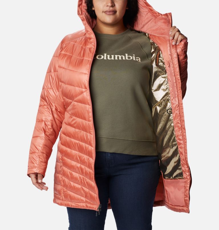 Women's Joy Peak Omni-Heat Infinity Mid Insulated Hooded Jacket - Plus Size, Color: Dark Coral, image 5