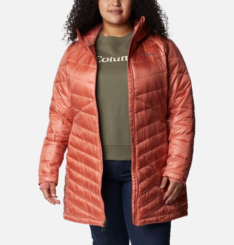 Women's Joy Peak Omni-Heat Infinity Mid Insulated Hooded Jacket - Plus Size, Color: Dark Coral, image 6