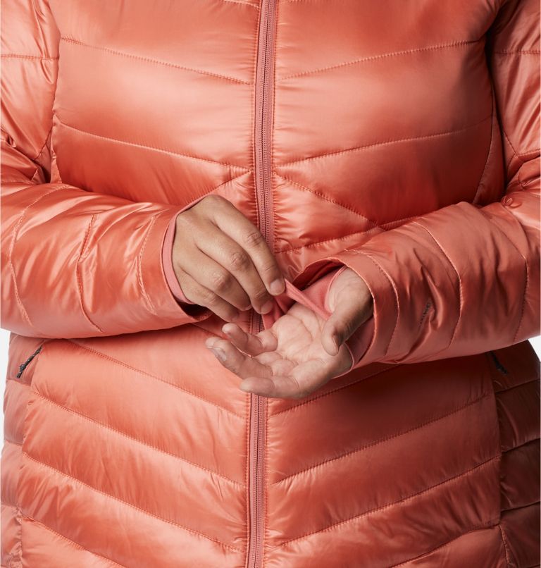 Thumbnail: Women's Joy Peak Omni-Heat Infinity Mid Insulated Hooded Jacket - Plus Size, Color: Dark Coral, image 7