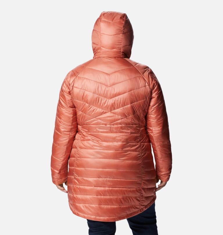Thumbnail: Women's Joy Peak Omni-Heat Infinity Mid Insulated Hooded Jacket - Plus Size, Color: Dark Coral, image 2