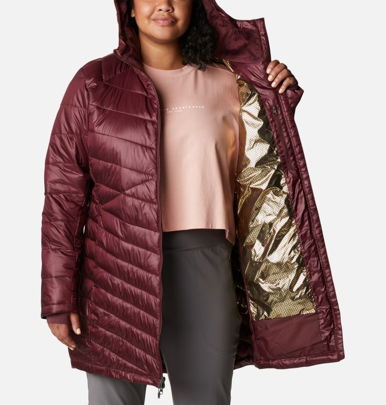 Women's Joy Peak Omni-Heat Infinity Mid Insulated Hooded Jacket - Plus Size, Color: Malbec, image 5