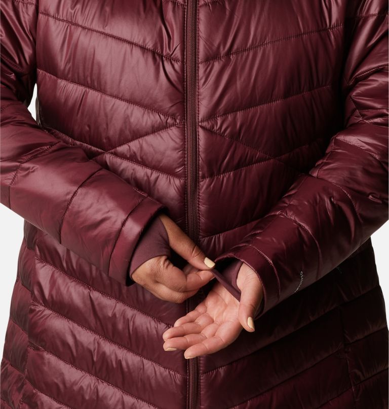 Thumbnail: Women's Joy Peak Omni-Heat Infinity Mid Insulated Hooded Jacket - Plus Size, Color: Malbec, image 7