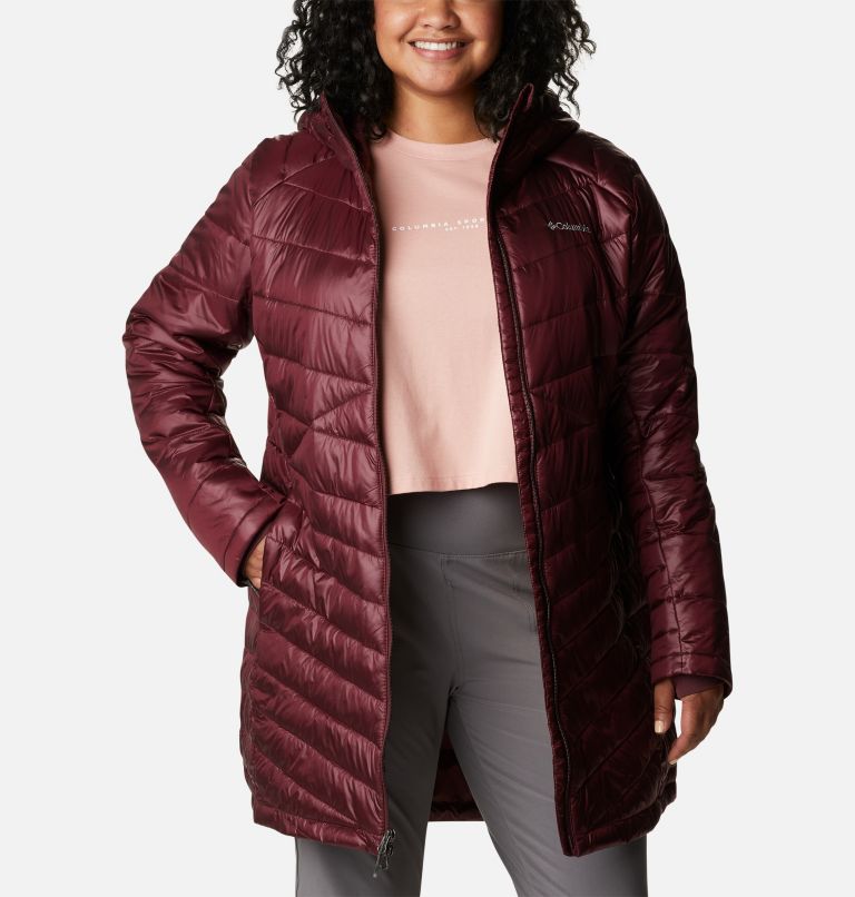Thumbnail: Women's Joy Peak Omni-Heat Infinity Mid Insulated Hooded Jacket - Plus Size, Color: Malbec, image 8