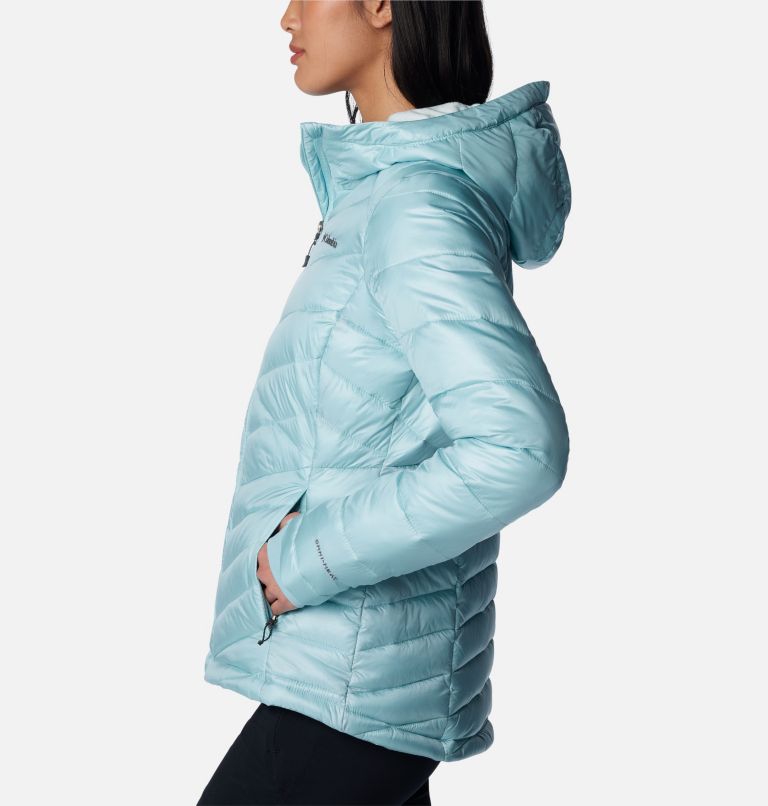 Manteau à capuchon Joy Peak pour femme, Color: Aqua Haze, image 3