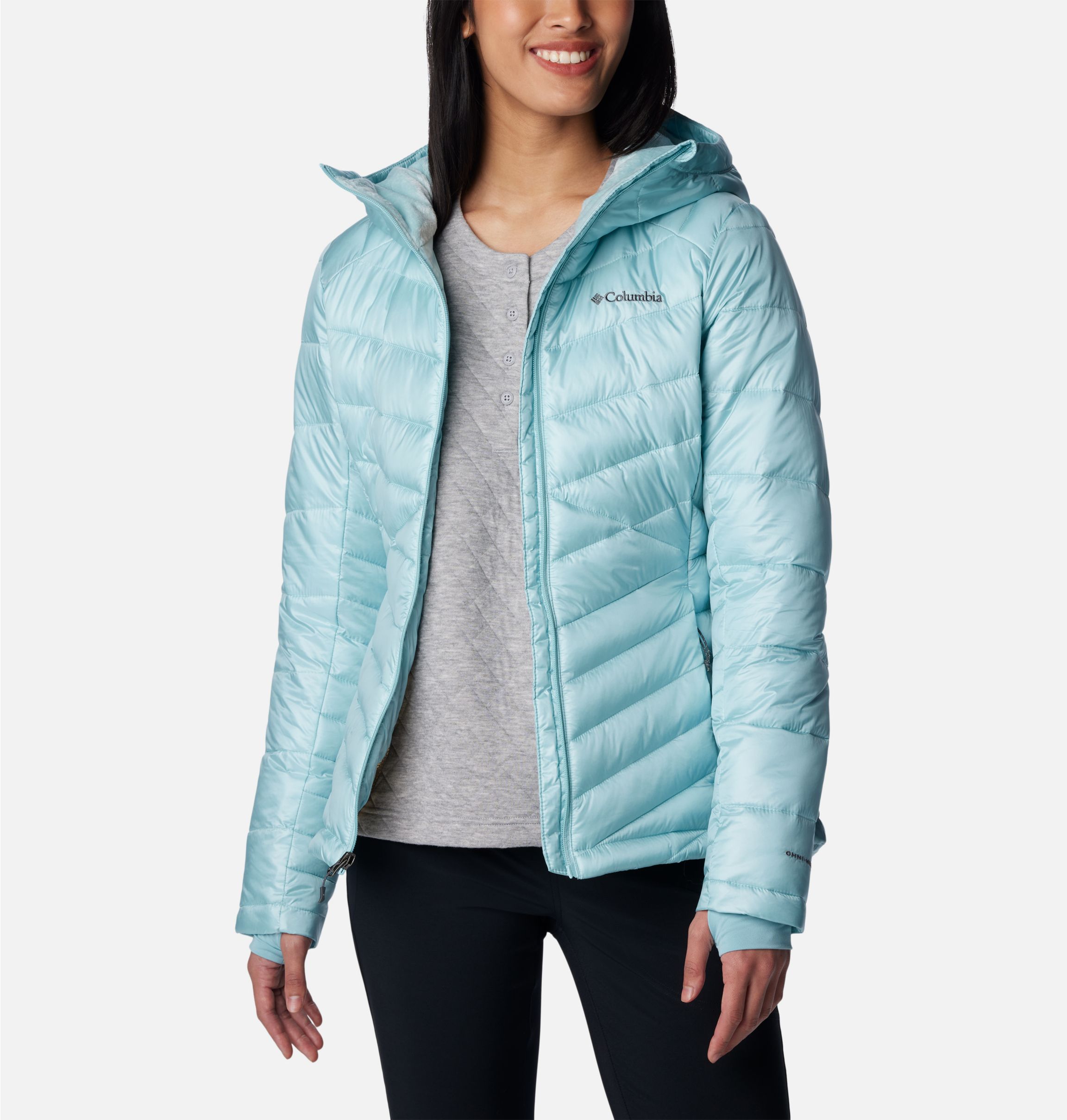 Columbia Women's Powder Lite Mid Jacket, Aqua Haze, X-Small at   Women's Coats Shop