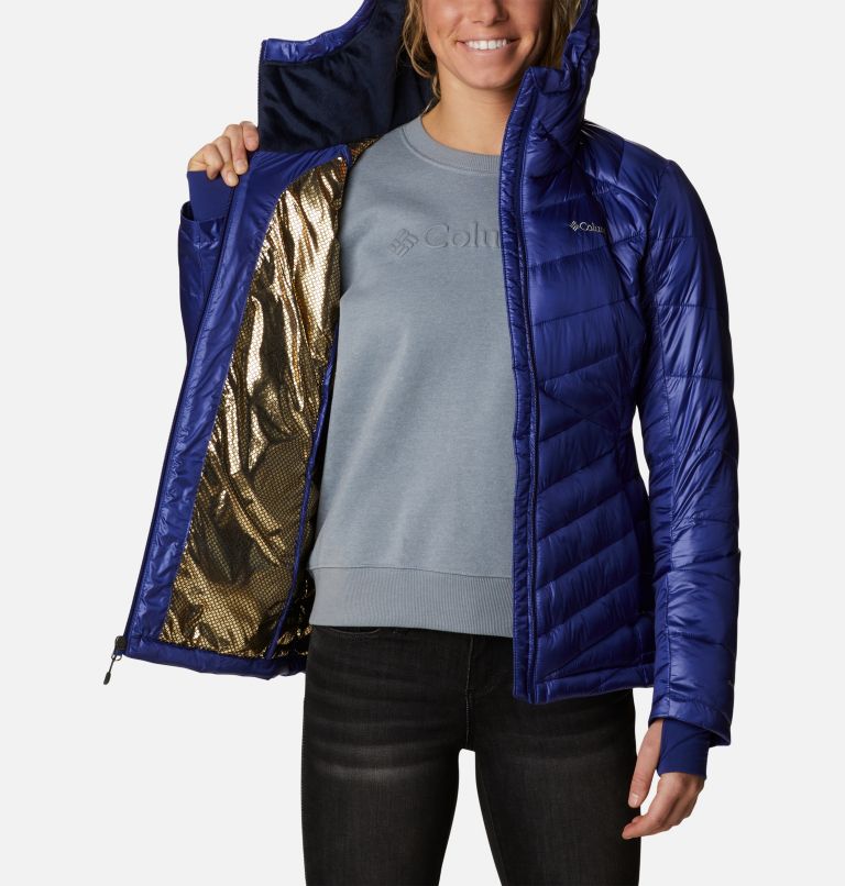 Thumbnail: Women's Joy Peak Omni-Heat Infinity Insulated Hooded Jacket, Color: Dark Sapphire, image 5