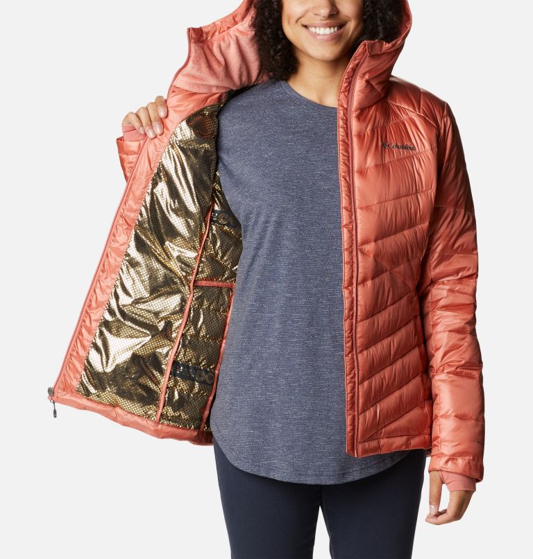 Thumbnail: Women's Joy Peak Omni-Heat Infinity Insulated Hooded Jacket, Color: Dark Coral, image 5