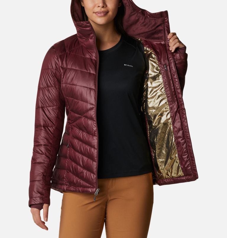 Women's Joy Peak Omni-Heat Infinity Insulated Hooded Jacket, Color: Malbec, image 5