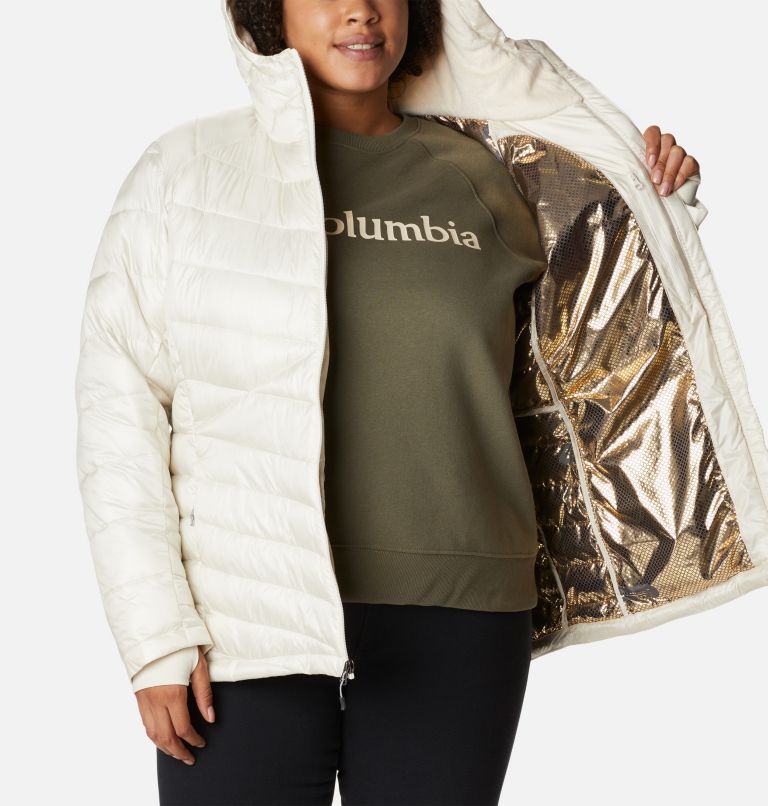 Thumbnail: Women's Joy Peak Insulated Hooded Jacket - Plus Size, Color: Chalk, image 5