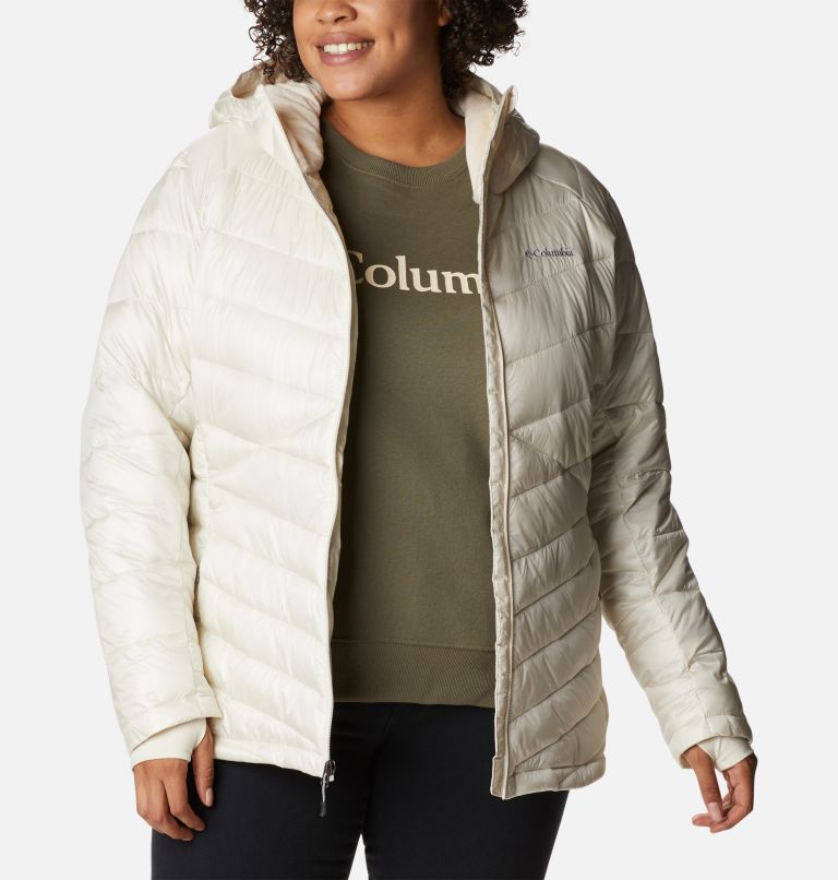 Thumbnail: Women's Joy Peak Omni-Heat Infinity Insulated Hooded Jacket - Plus Size, Color: Chalk, image 8