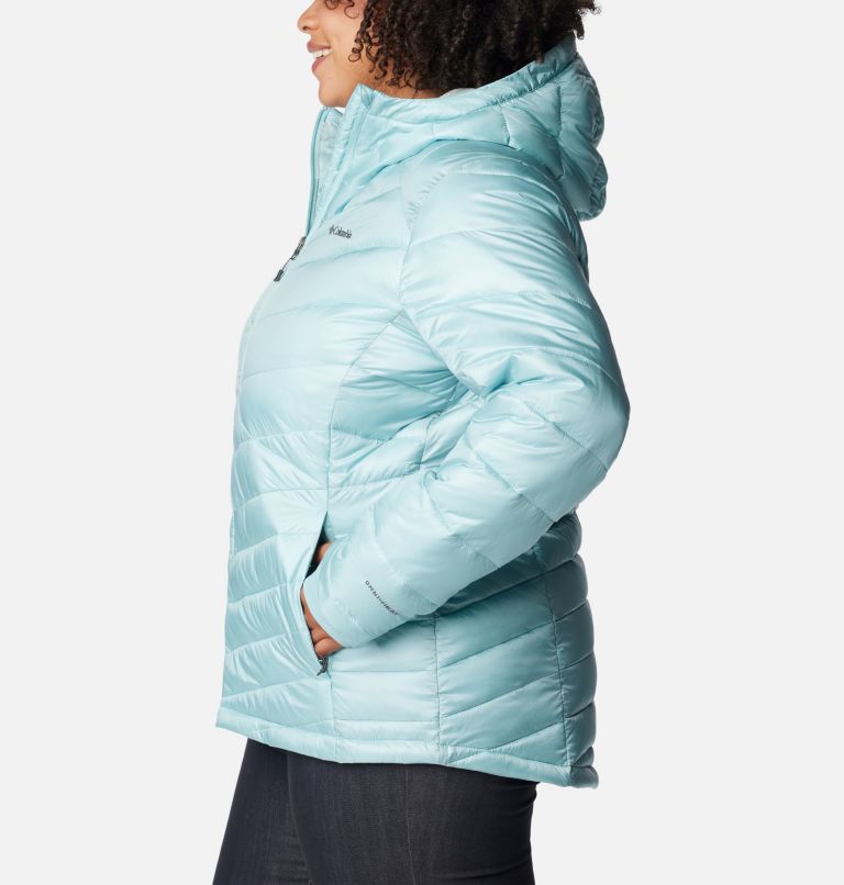 Thumbnail: Women's Joy Peak Insulated Hooded Jacket - Plus Size, Color: Aqua Haze, image 3