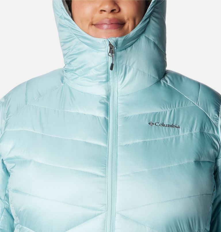 Thumbnail: Women's Joy Peak Insulated Hooded Jacket - Plus Size, Color: Aqua Haze, image 4