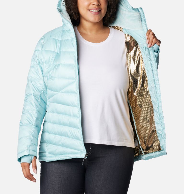 Women's Joy Peak Insulated Hooded Jacket - Plus Size, Color: Aqua Haze, image 5