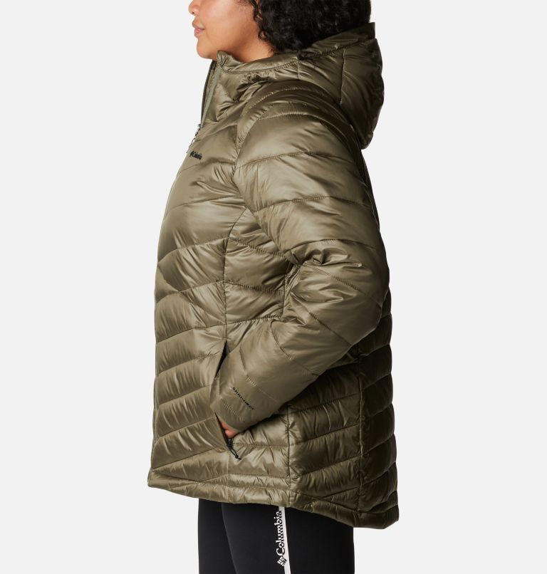 Thumbnail: Women's Joy Peak Insulated Hooded Jacket - Plus Size, Color: Stone Green, image 3