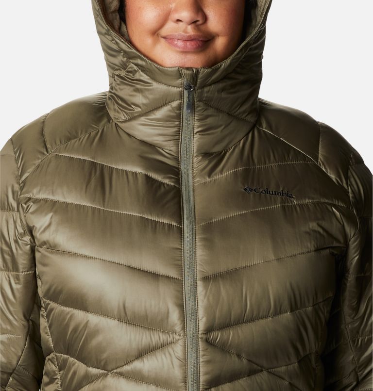 Thumbnail: Joy Peak Hooded Jacket | 397 | 1X, Color: Stone Green, image 4