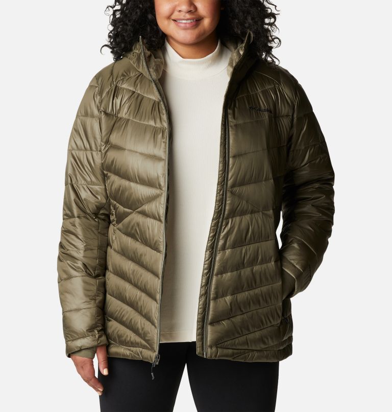 Women's Joy Peak Insulated Hooded Jacket - Plus Size, Color: Stone Green, image 8