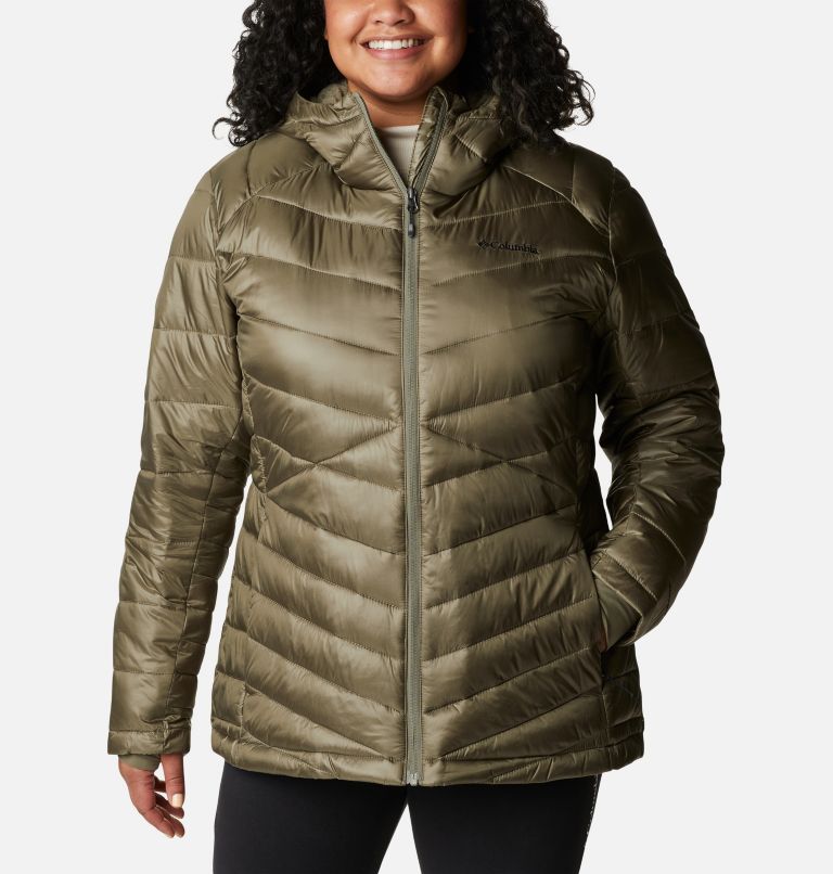 Thumbnail: Manteau à capuchon Joy Peak pour femme - Grandes tailles, Color: Stone Green, image 1