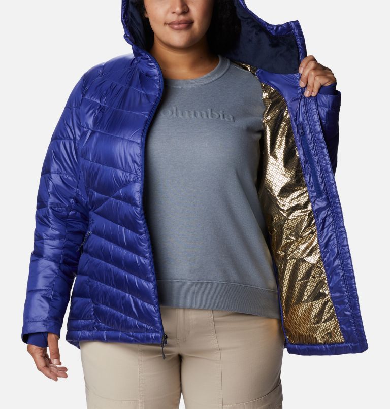 Thumbnail: Women's Joy Peak Omni-Heat Infinity Insulated Hooded Jacket - Plus Size, Color: Dark Sapphire, image 5