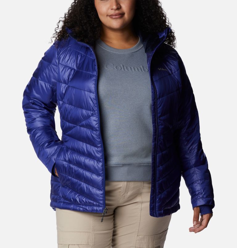 Thumbnail: Women's Joy Peak Omni-Heat Infinity Insulated Hooded Jacket - Plus Size, Color: Dark Sapphire, image 6
