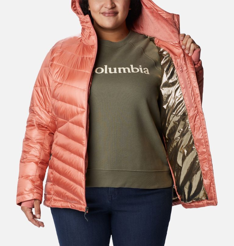 Thumbnail: Women's Joy Peak Omni-Heat Infinity Insulated Hooded Jacket - Plus Size, Color: Dark Coral, image 5