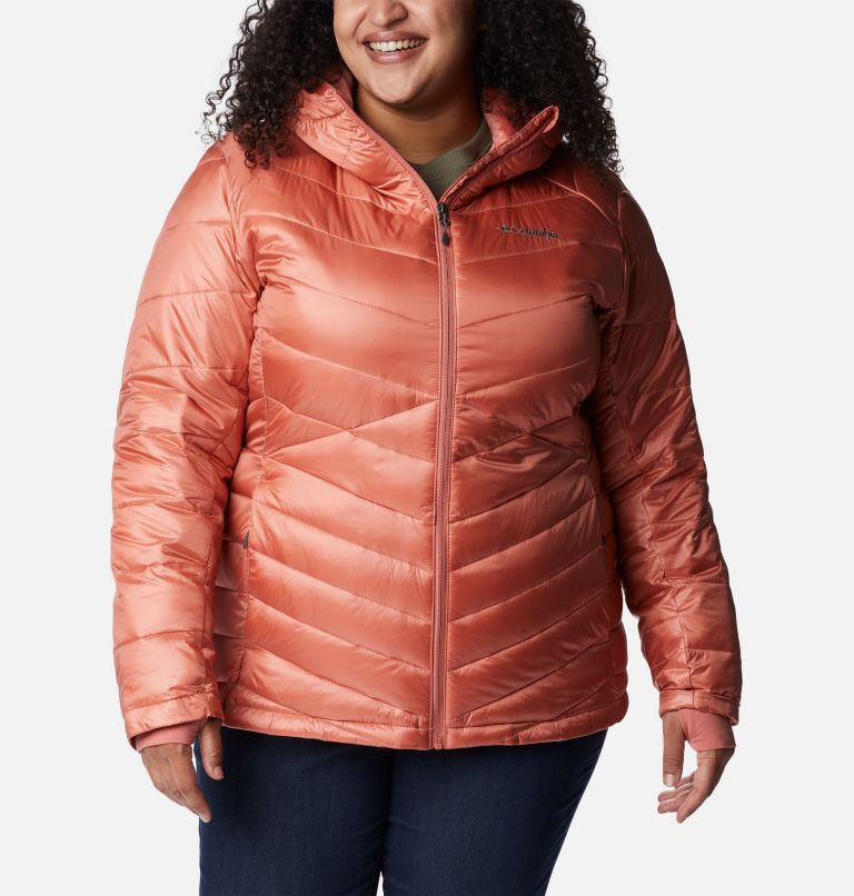 Thumbnail: Women's Joy Peak Omni-Heat Infinity Insulated Hooded Jacket - Plus Size, Color: Dark Coral, image 1