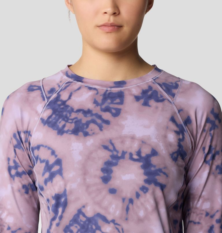 Women's Crater Lake Long Sleeve, Color: Wisteria Spore Dye Print, image 4