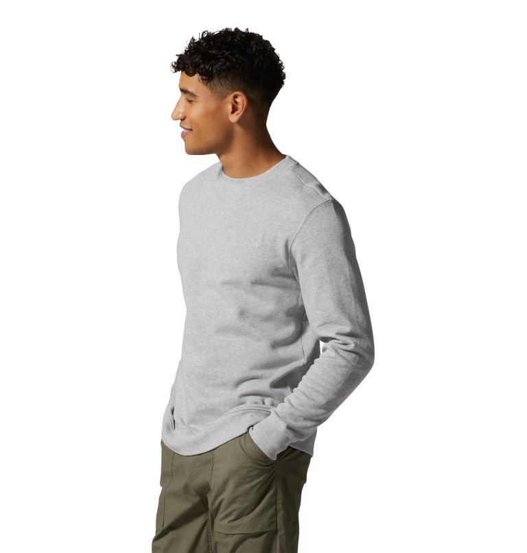 Thumbnail: Chandail à col rond MHW Logo Homme, Color: Hardwear Grey Heather, image 3
