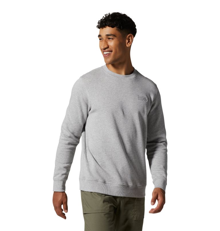 Thumbnail: Chandail à col rond MHW Logo Homme, Color: Hardwear Grey Heather, image 5