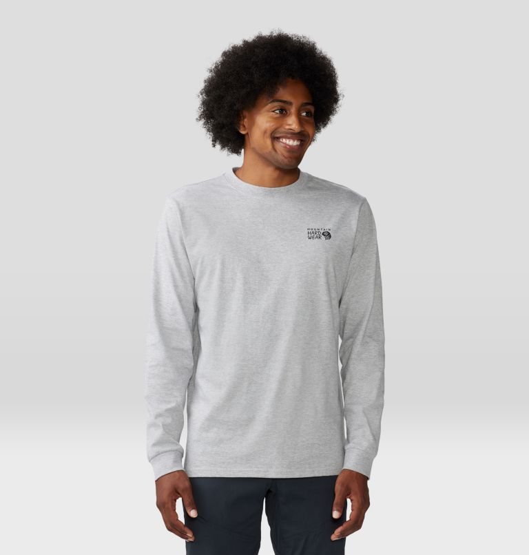 Men's MHW Back Logo Long Sleeve, Color: Hardwear Grey Heather, image 1