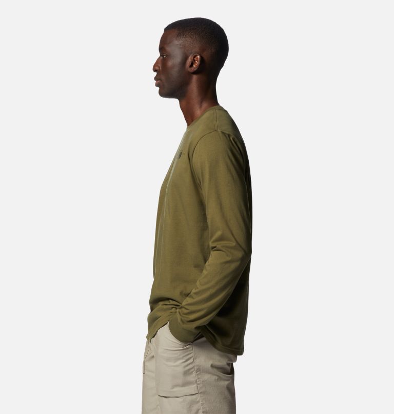 T-shirt à manches longues MHW Back Logo Homme, Color: Combat Green, image 3