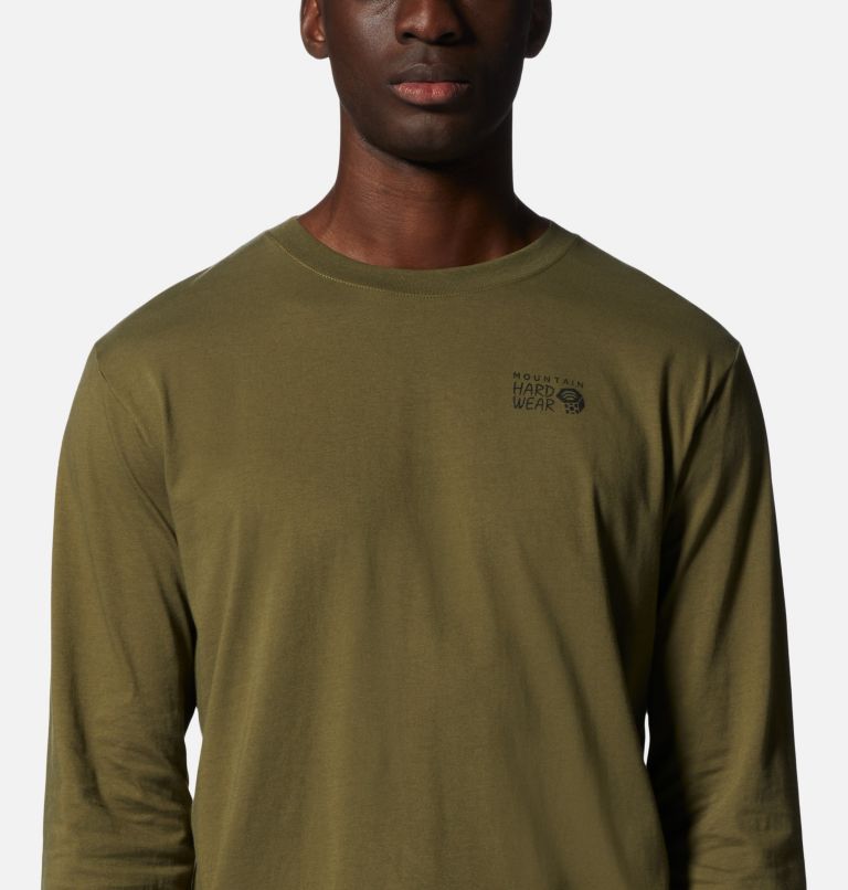 Thumbnail: T-shirt à manches longues MHW Back Logo Homme, Color: Combat Green, image 4
