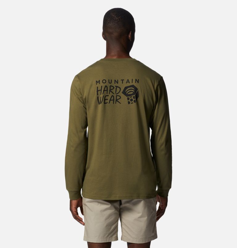 T-shirt à manches longues MHW Back Logo Homme, Color: Combat Green, image 2