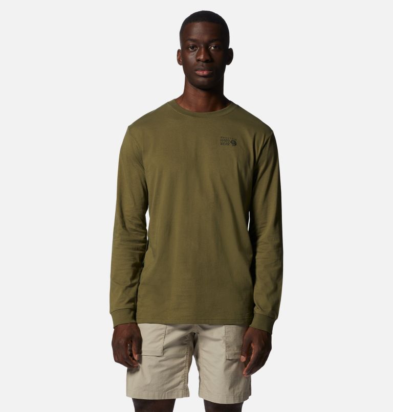 Thumbnail: T-shirt à manches longues MHW Back Logo Homme, Color: Combat Green, image 1