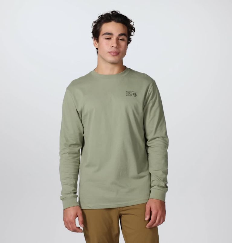 Men's MHW Back Logo Long Sleeve, Color: Mantis Green