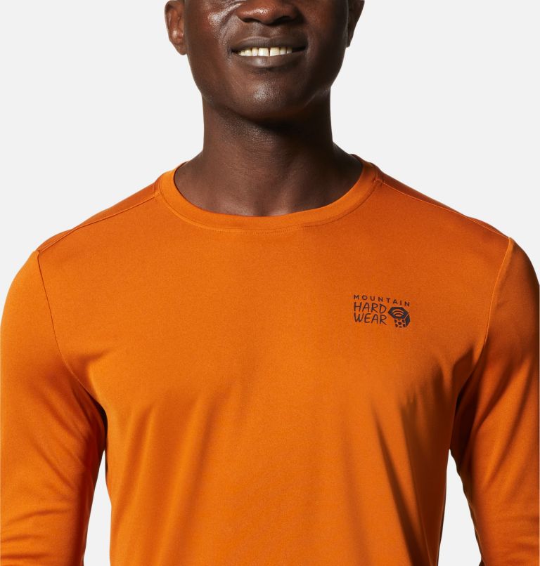 Thumbnail: Men's Wicked Tech Long Sleeve, Color: Bright Copper, image 4