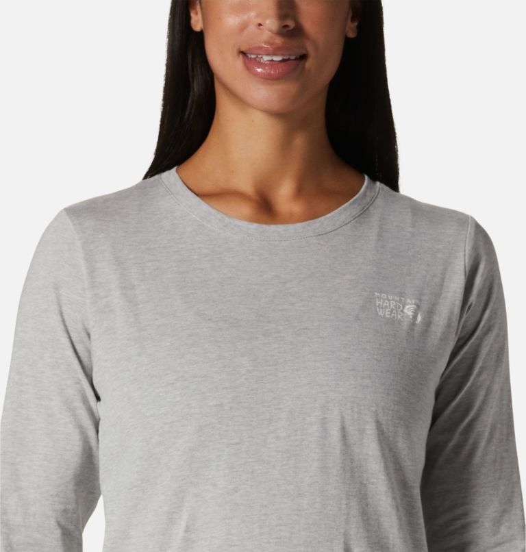 T-shirt à manches longues MHW Back Logo Femme, Color: Hardwear Grey Heather, image 4