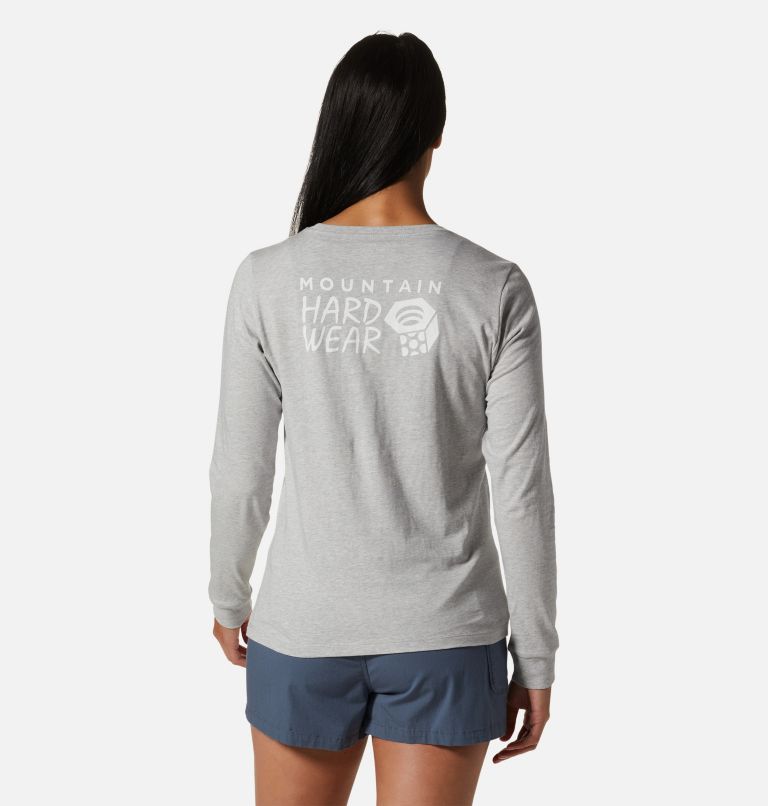 T-shirt à manches longues MHW Back Logo Femme, Color: Hardwear Grey Heather, image 2