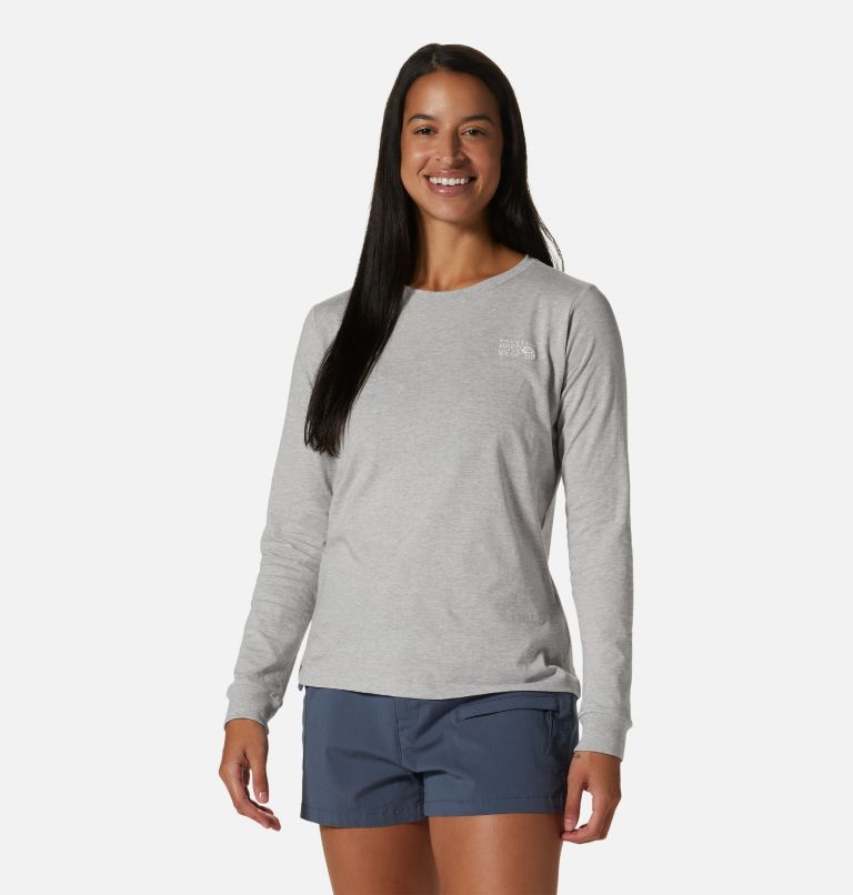 T-shirt à manches longues MHW Back Logo Femme, Color: Hardwear Grey Heather, image 1