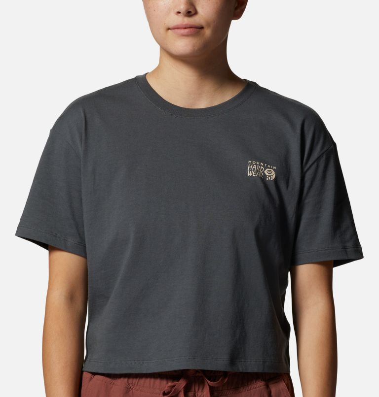 Thumbnail: Women's MHW Logo in a Box Crop Short Sleeve, Color: Volcanic, image 4