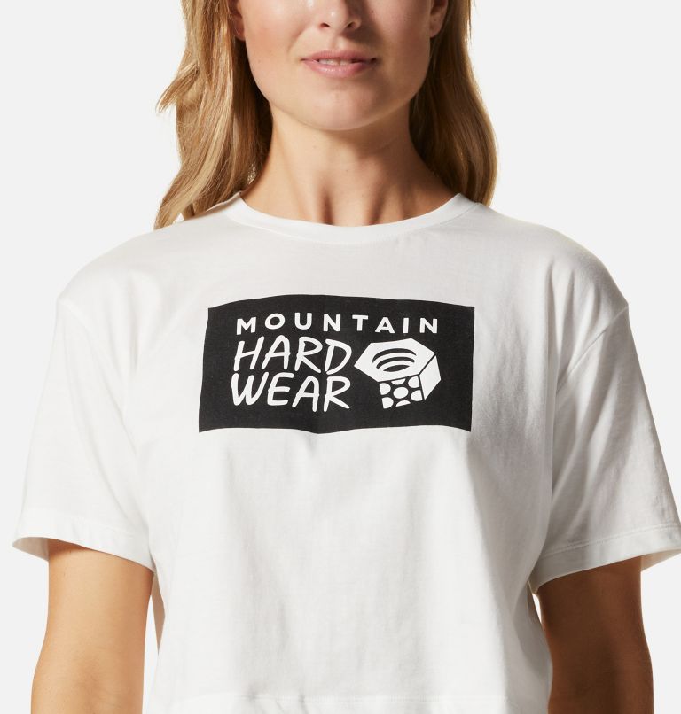Women's MHW Logo in a Box Crop Short Sleeve, Color: Fogbank, image 4