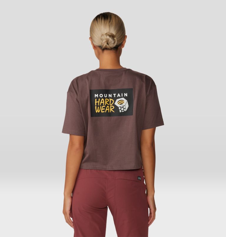 Women's MHW Logo in a Box Crop Short Sleeve, Color: Carob, image 2
