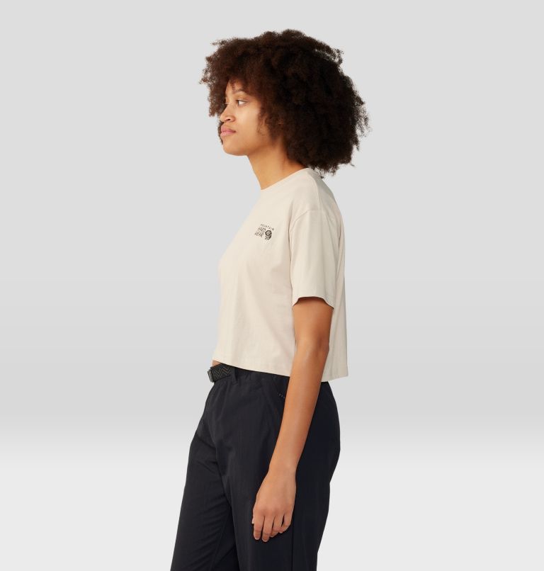Women's MHW Logo in a Box Crop Short Sleeve, Color: Wild Oyster, image 3