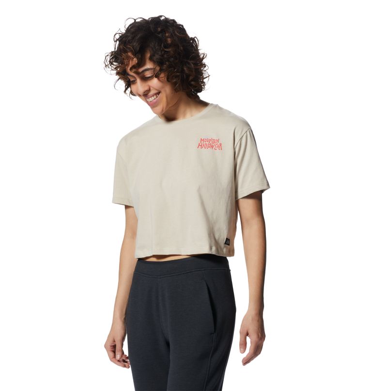 Thumbnail: Women's MHW Logo Crop Short Sleeve, Color: Wild Oyster, image 5